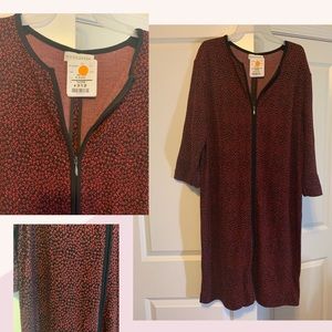 Red & Black spotted zip dress